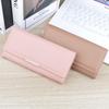 Women's Long Tri-Fold Leather Wallet with Multi-Card Slots and Large Capacity