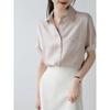 Summer Casual Color Satin Short Sleeved Shirt Professional White-collar Commuting Shirt Blouses & Shirts