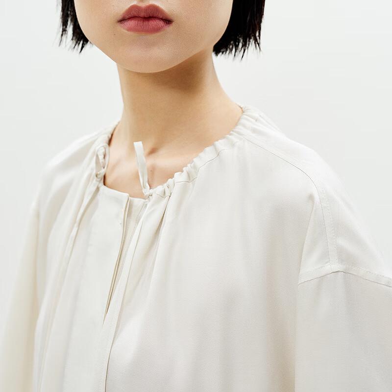 LESS Women's Tie-Neck Loose Fit Blouse