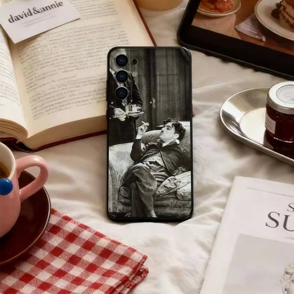 Charlie Chaplin Phone Case Soft black For Samsung S25,S24,S21,S22,S23,S30,Ultra,S20,Plus,Fe,Lite