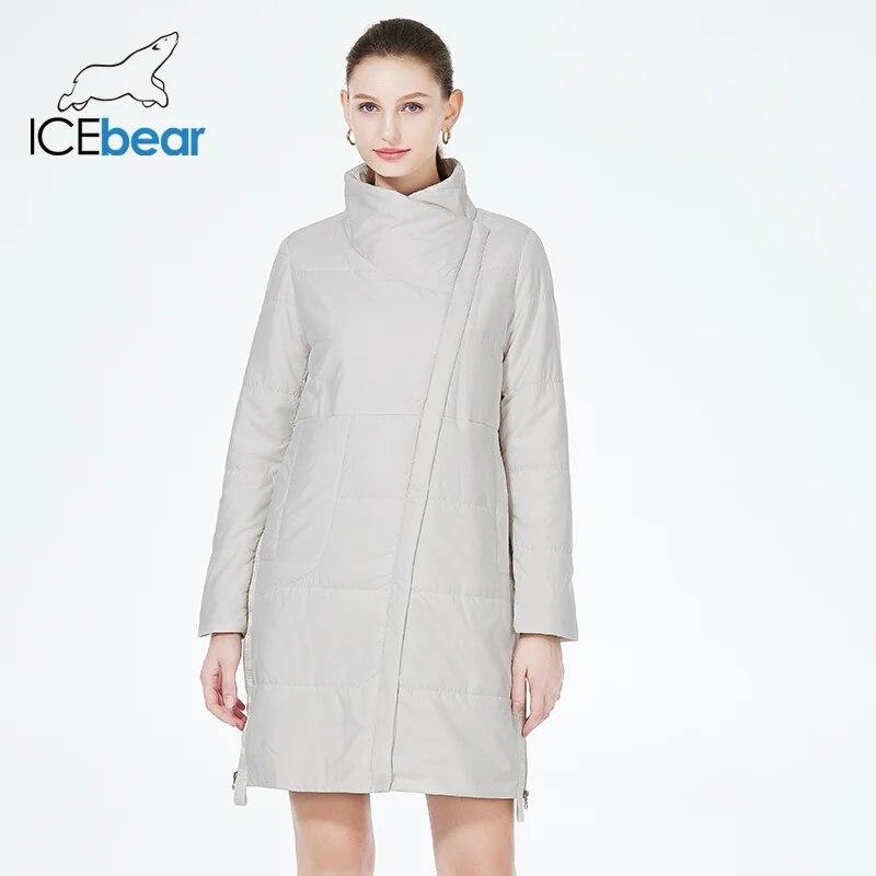 ICEbear Новинка 2024 года, женская весенняя куртка, хлопковое теплое модное пальто высокого качества, брендовые женские повседневные парки GWC22031I