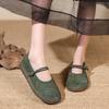 Retro Mary Janes Flat Shoes for Women Patchwork Shallow Casual Flats Plus Size Ladies Spring Autumn Soft Leather Loafers