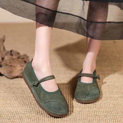 Ретро Мэри Джейн Туфли на плоской подошве для женщин Лоскутные Неглубокие Повседневные Балетки Большого размера Женские Весенне-осенние Лоферы из мягкой кожи
