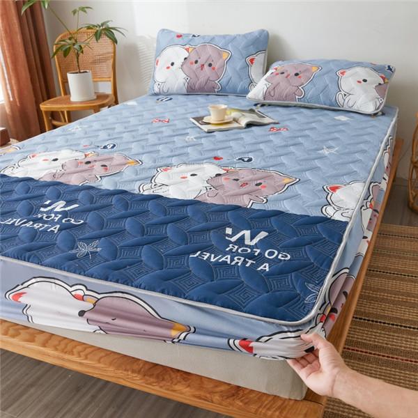 Cotton Winter Warm Thicken Sheet Bed Fitted Sheet Bedcover Printing Bed Mattress Cover Protector Sheet No Pillowcase