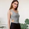 New Summer Women's Sexy Slim Fit U-neck Waist Hollow Jumpsuit