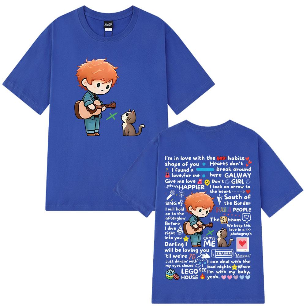 2025 Summer Ed Sheeran European Tour Graffiti Pattern Hot Sale T-Shirt Men Women Harajuku 100% Pure Cotton Printed T-shirt Y2k