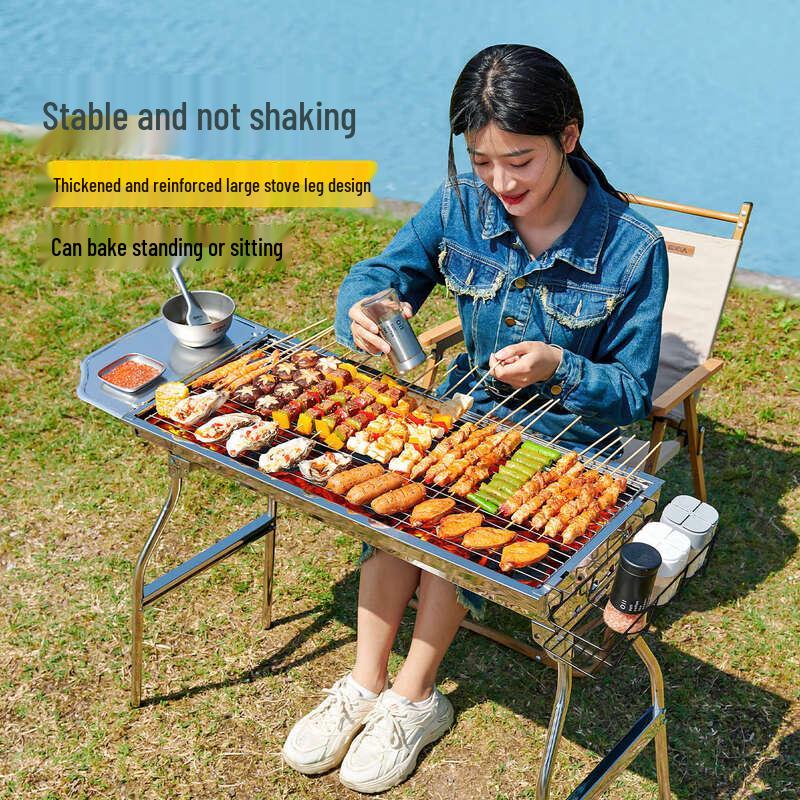 Foldable Portable BBQ Grill Set