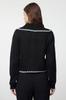 Women's Elegance Style Cardigan Black Soft Textured Contrast Color Knitwear Cardigan
