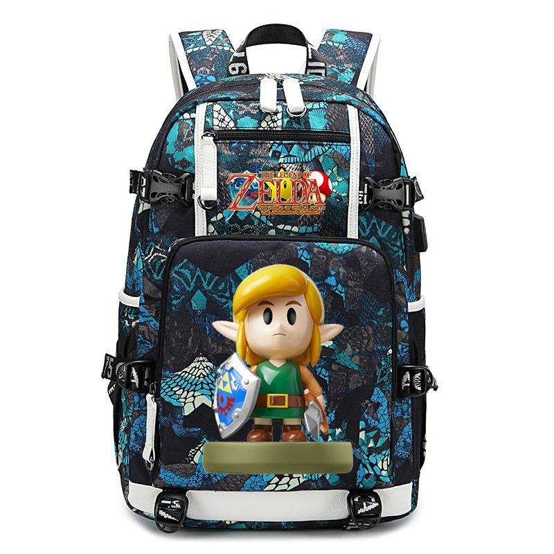 Рюкзак с принтом Zelda Zelda, наружный USB-порт, большая вместимость, дорожный рюкзак