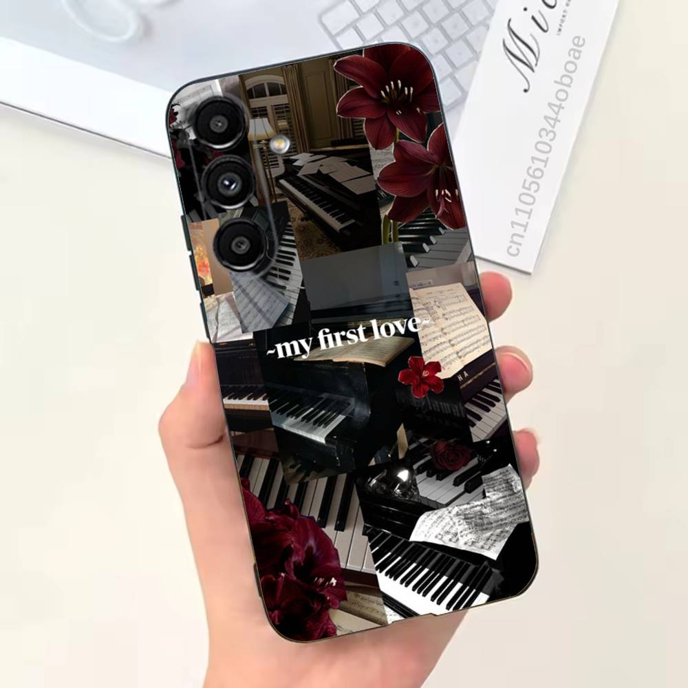 Чехол для телефона с классической музыкой на пианино для Samsung S25,24,21,22,23,20,S30,Ultra,Plus, Fe,5G Силиконовый чехол