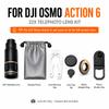 22-кратный телеобъектив для камеры DJI Osmo Action 4 5 Pro 6, зум-объектив для съемки на больших расстояниях 17 мм, алюминиевый аксессуар для экшн-камеры
