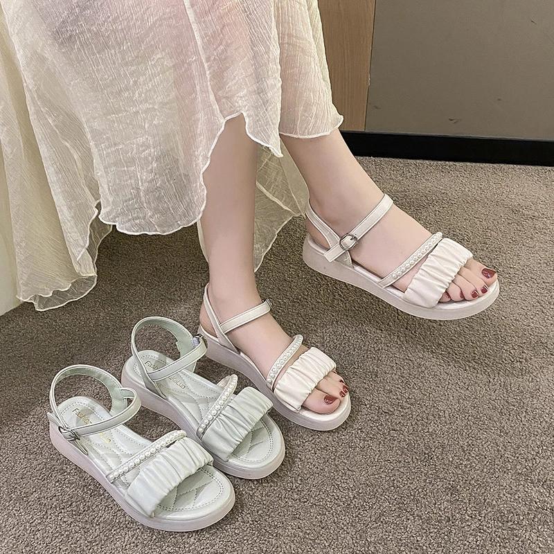 Новые женские сандалии на толстой подошве, модные простые повседневные тапочки, сандалии для женщин, модные женские сандалии 2024 года