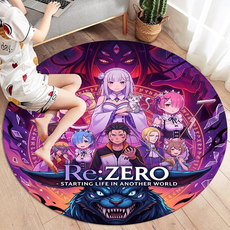 Re Zero Круглый ковер Ковер для гостиной спальни дивана игровой комнаты Декор Нескользящий коврик для пола
