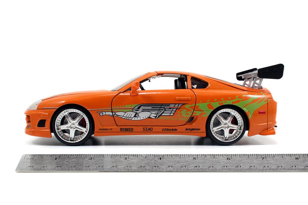 Jada 1/24 Модель машины из литого металла Форсаж Toyota Supra Брайана Оранжевая