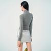 Women's Short Slim-Fit Gray Wool Turtleneck Sweater - Elegant Autumn/Winter Knitwear