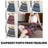 Elephant Pants Shorts Adjustable Elastic High Waistband Strap Rope Women Print Thailand Casual Streetwear Beach Bohemian Retro Vintage Boho