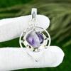 Natural Chevron Amethyst Gemstone Jewelry 925 Sterling Silver Pendant For Women