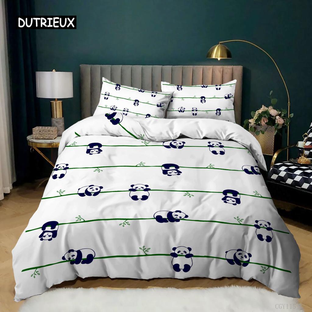 Милый пододеяльник с пандой, 3D кавайные мультяшные животные, комплект постельного белья для детей и девочек, мягкий пододеяльник из микрофибры с застежкой-молнией