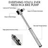WEST BIKING Portable Bicycle Pump 300PSI Presta Schrader Valve Road MTB Bike Pump Cycling Inflator Aluminium Alloy Hand Air Pump