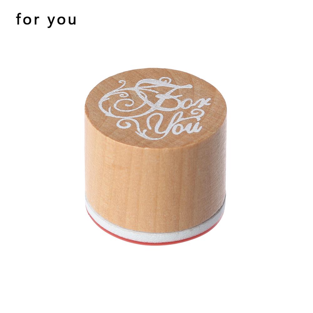 1PC Wooden Stamp Love/Thank You/For You Blessing Greeting Words Letter Stamp DIY Scrapbooking Cards Decor Handmade Wood Stamp