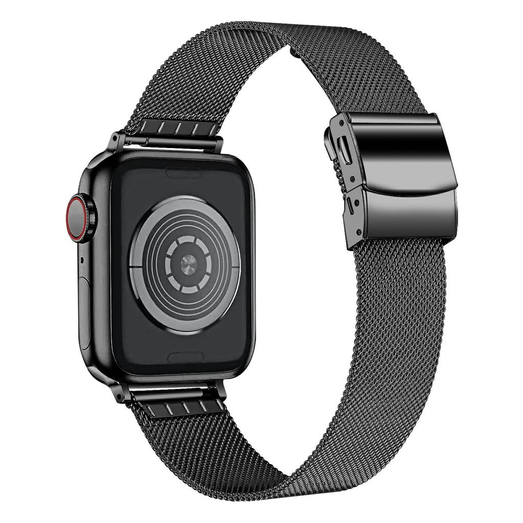 Watch Strap for Apple Watch Series 10 Ultra 9 8 7 SE 6 5 4 3 2 1 46mm 49mm 45mm 44mm 42mm Milanese Metal Band with Buckle