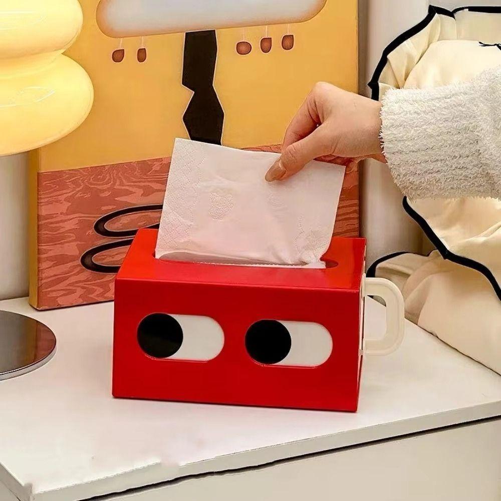 Funny Expression Cartoon Tissue Box Big Eyes Desktop Tissue Case Living Room