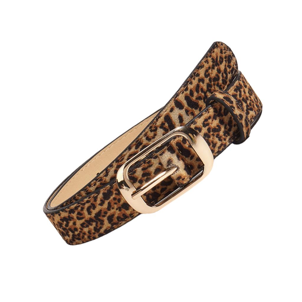 Unique Waist Chain Hot Buckle Leopard Print Chain Cowgirl Belt for Women Proms Club Party for Jeans Dresses