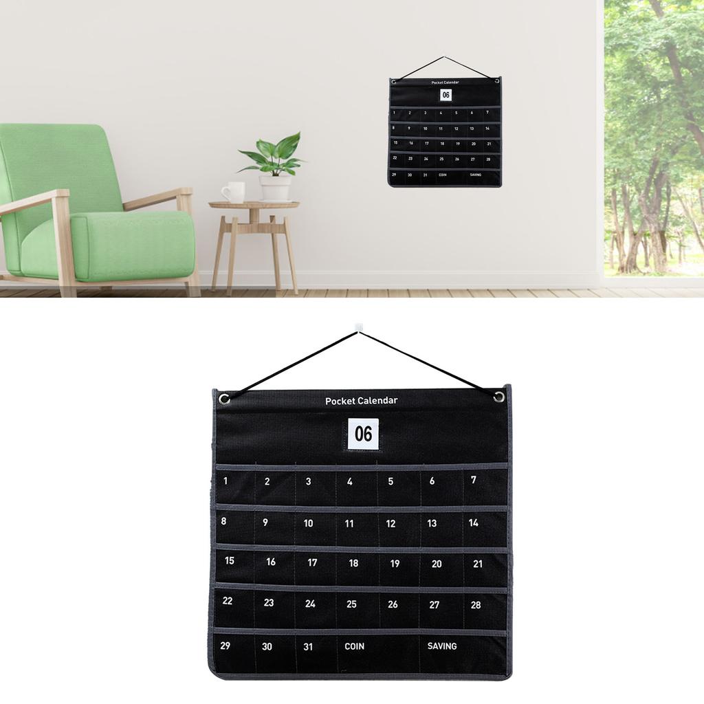 Настенный карманный календарь, нетканый ежемесячный календарь, сумка для хранения для спальни, гостиной, офиса