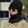 Two-Piece Hat Scarf Set Autumn Winter Windproof Warm Neck Knitted Cap for Men Outdoor Riding Windproof Ear Protection Neck Wool Cap with Scarf