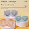 Противоскользящая большая кошачья мордочка, двойная миска для домашних животных, цвет макарон, пластик для собак и кошек