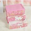 Hello Kitty Leopard Unicorn Melody Pattern Three Layer Drawer Style Storage Box For Desk Organization