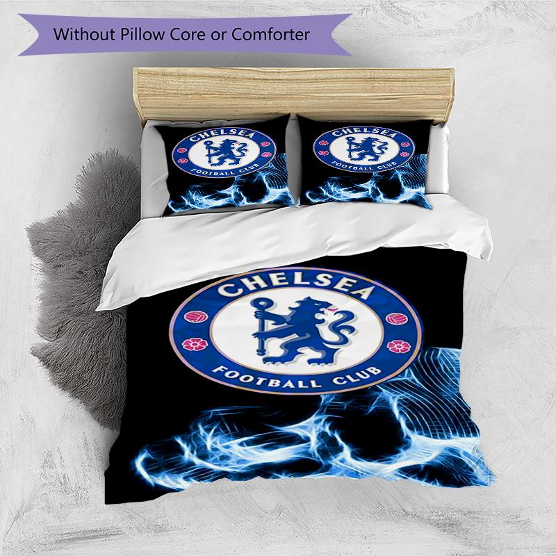 3pcs Football Team (35) Design Cover Set - HD Printed Bedding with 1 Cover and 2 Pillowcases - Perfect for Home and Dorm Decor