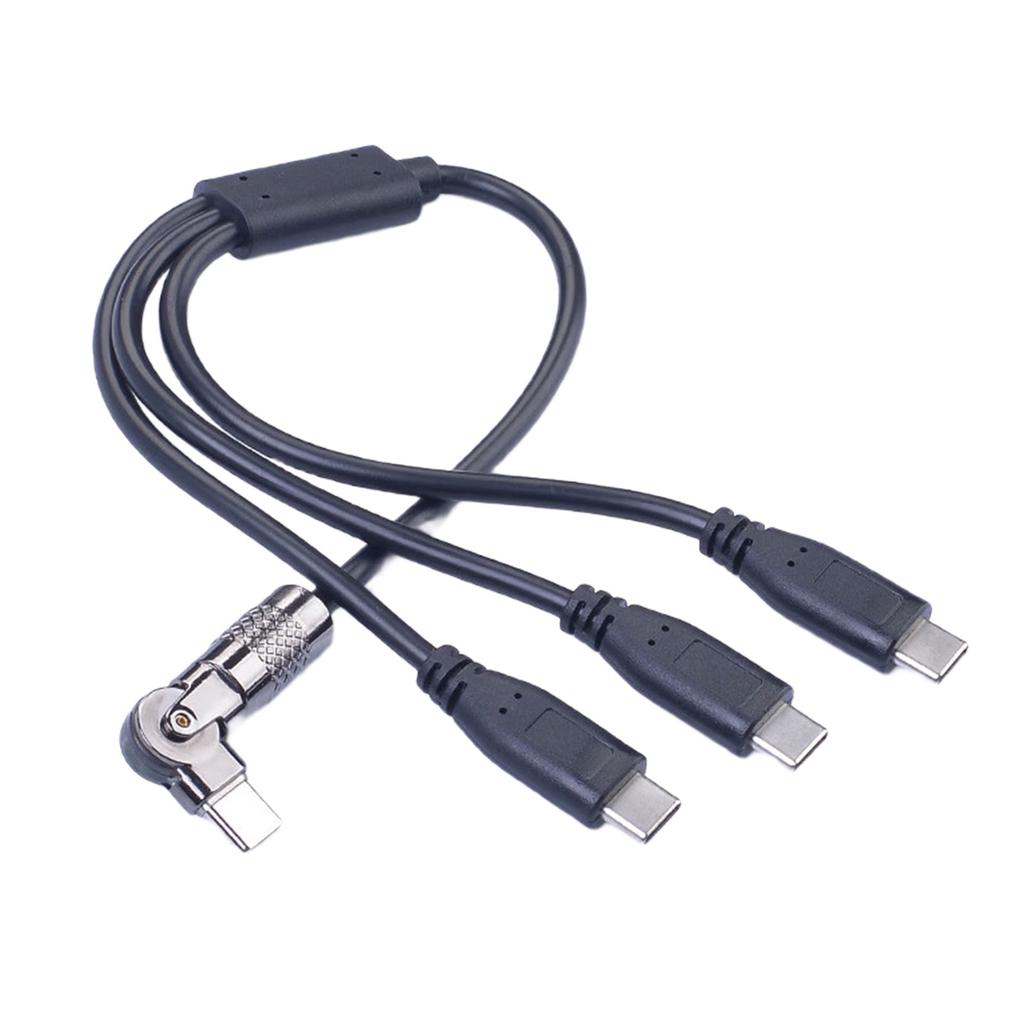 USB C 1 Штекер на 3 Штекера Разветвитель Передача Данных Зарядка Поворот на 180 Градусов Удлинитель Кабель-разветвитель для Смартфона