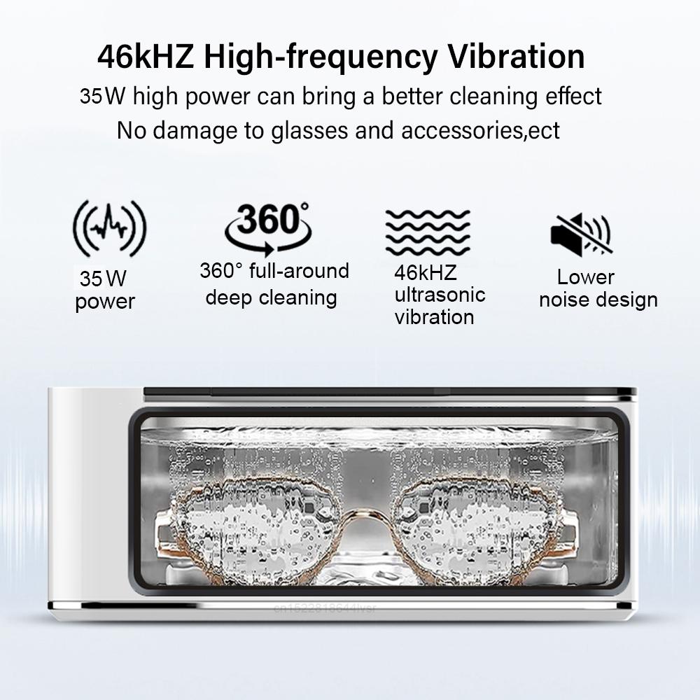 Ultrasonic Cleaner 35W Glasses Ultrasonic Cleaning Bath 500ML High Frequency Ultrasound Washing Machine For Jewelry Ring Denture