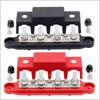 4 Post Power Distribution Block Bus Bar with Cover, 5/16", 3/8", Max 48V 250A Rating - Marine, Automotive, and Solar Wiring