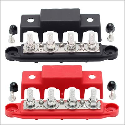 4-полюсная распределительная шина с крышкой, 5/16", 3/8", макс. 48 В, 250 А, для судоходства, автомобилестроения и солнечной энергетики