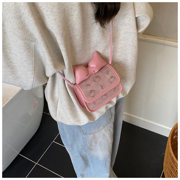 Детская сумка кроссбоди с бантом - Новый кошелек для монет и аксессуары для девочек, Принцесса, детская наплечная сумка, Маленький квадратный дизайн