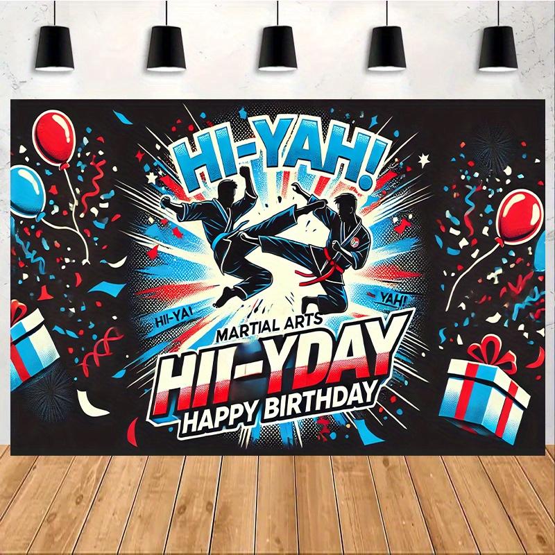 2D flat, Kickboxing themed background cloth, perfect for home, garden and yard celebrations, polyester