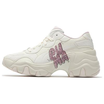 Pulsar Wedge Logo Play Кожаные Трендовые Мид-топы Кроссовки для Папы Женские кроссовки Белые Розовые 395450-01