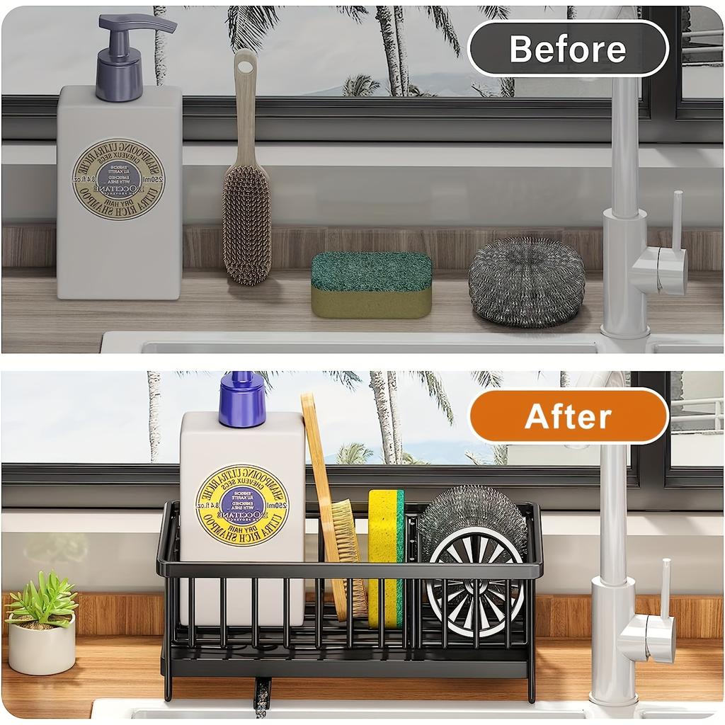 1 шт. подставка для слива губки, кухонная раковина из нержавеющей стали, держатель губки с разделителем, щетки для мытья посуды, хранение губки, принадлежности для домашней кухни