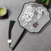 Clothing Acceessories Home Decoration With Tassel Long Handle Chinese Retro Style Embroidery Handheld Fan Pearl Edging