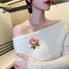 Sweater Brooch Pin Women Sparkling Rhinestones Enamel Peony Shape Lapel
