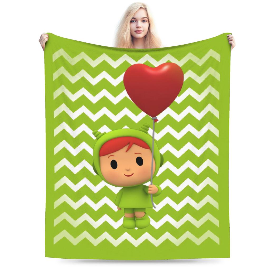 P-POCOYO Warm Soft Blanket Girls Boys Plush Throw Blanket Print Living Room Flannel Bedspread Sofa Bed Cover