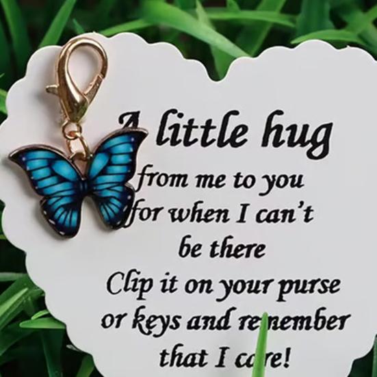 Подвеска-бабочка с вдохновляющей карточкой Эмоциональная поддержка Карманные обнимашки Брелок-подвеска в виде бабочки Украшение для кошелька Рождественский подарок на день рождения Подарок для поддержки