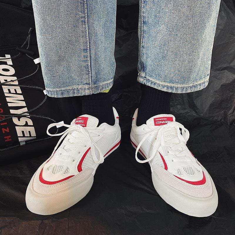 Мужские модные повседневные кроссовки сетчатые дышащие парусиновые туфли обувь для бега