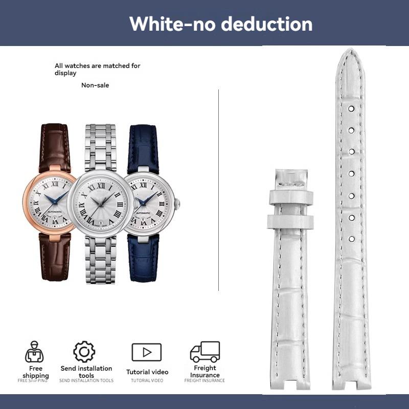 Для Tissot Jiali Little Beauty T126 Ремешок Женский 1853 Женская Модель Вырез Браслет 12x4мм 14x5мм T126010 Кожаная Часовая Лента из Коровьей Кожи