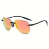 Rimless Polarized Fashion Sunglasses Men Ultralight Pilot Glasses for Women Mirror Frameless Driving Glasses UV400