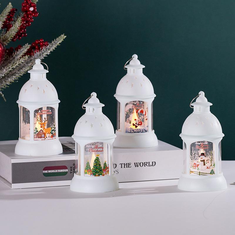 Christmas Decorations Kindergarten Children Gift Nightlight Dessert Table Decoration Christmas Tree Pendant Castle Lantern