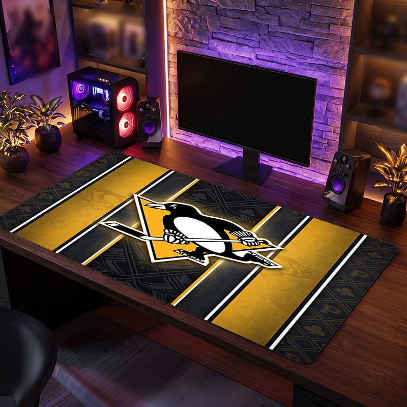 Pittsburgh Penguins Pattern Mousepad Anti?Slip Rubber Desk Pad For Gaming Working Desktop Decoration