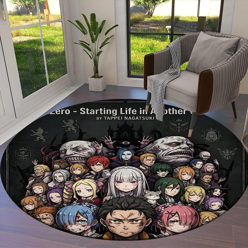 Re Zero Круглый ковер Ковер для гостиной спальни дивана игровой комнаты Декор Нескользящий коврик для пола